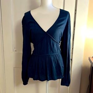 Midnight blue peplum top